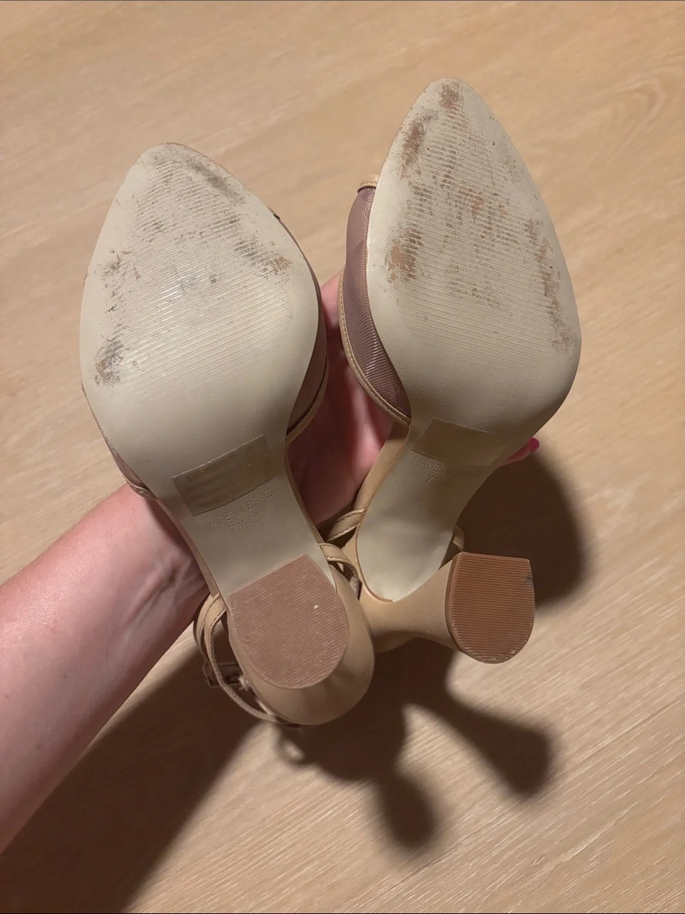 Steve Madden Beki Natural Mesh Heeled Sandal size 7.5